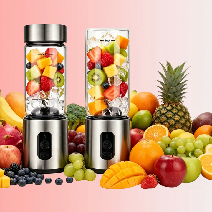 Portable juicer made of borosilicate glass, 400 ml