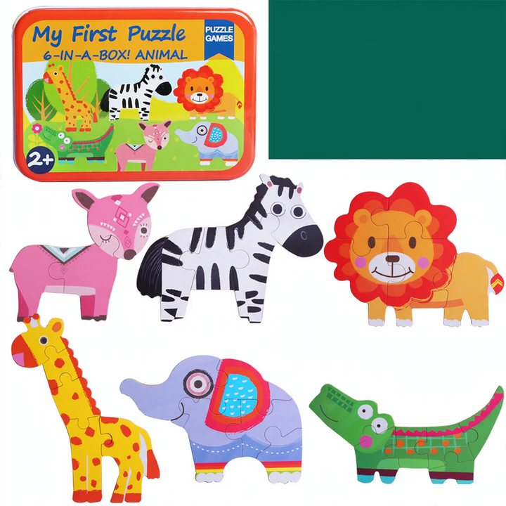 Wood Puzzle Set Little Explorer, 6 Designs