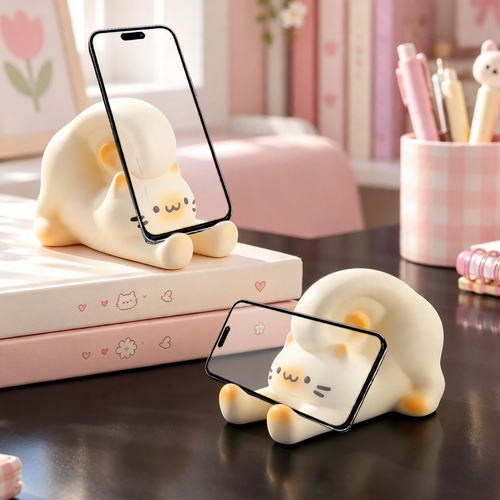 Cute cat phone holder for standing