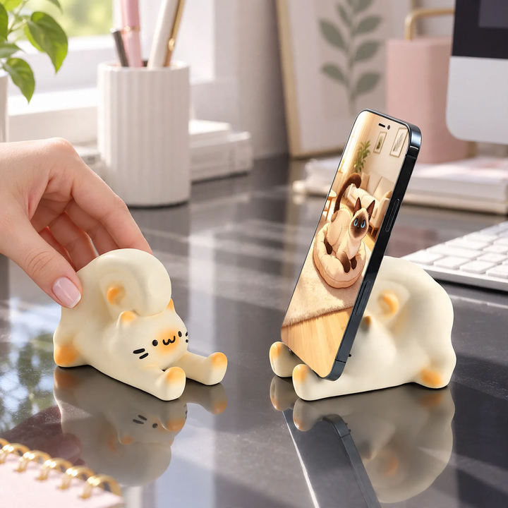 Cute cat phone holder for standing