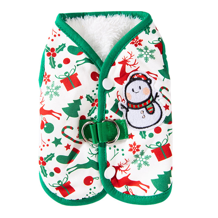 Christmas vest for small dogs with fleece lining
