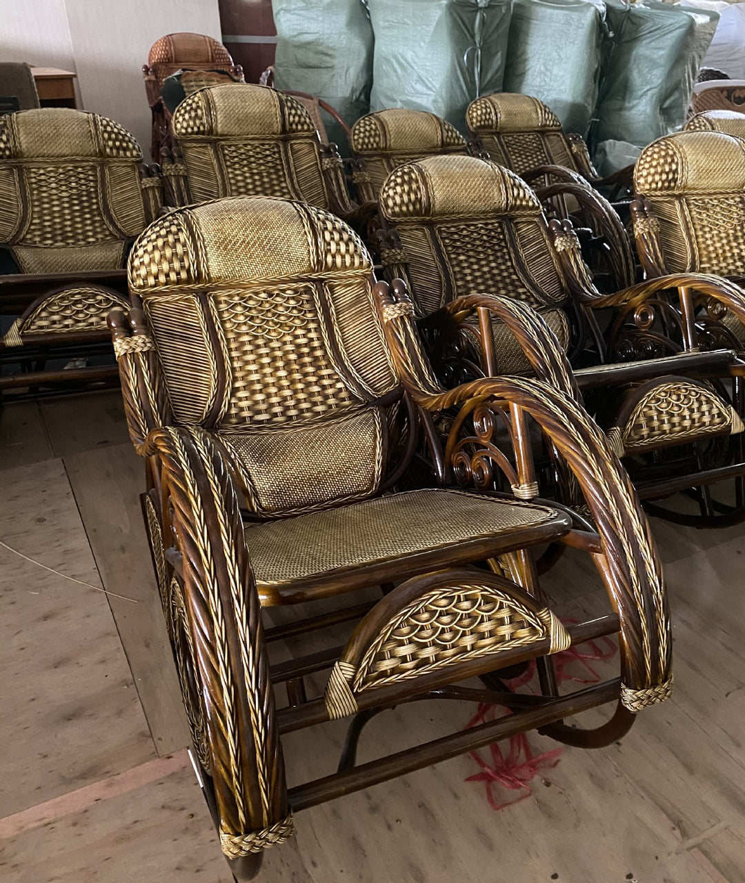 Rattan rocking chair, country style