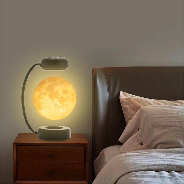 Magnetic floating lamp with moon design
