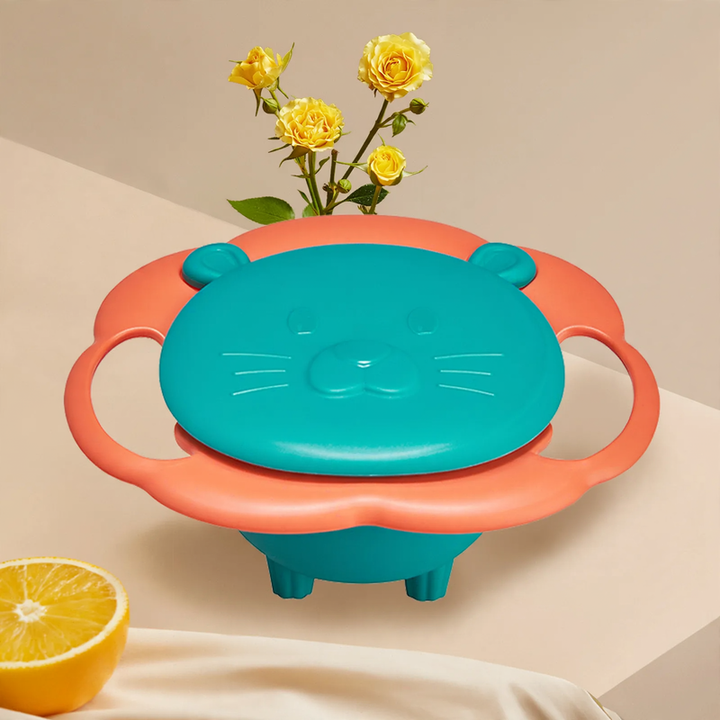 Rotating children's bowl, 19 cm, PP, non-slip