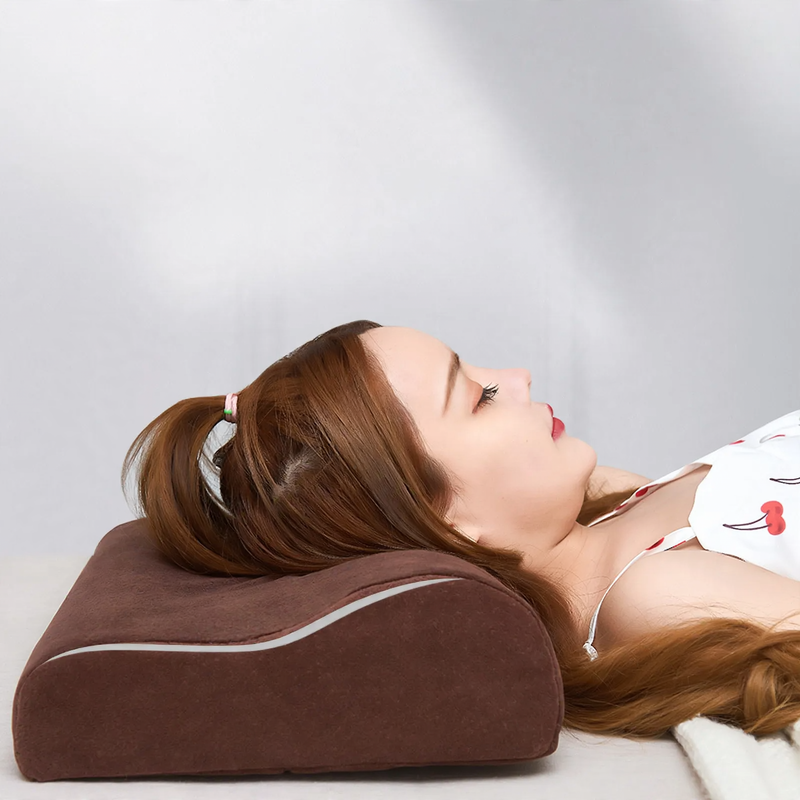 Memory foam neck support pillow, wave shape