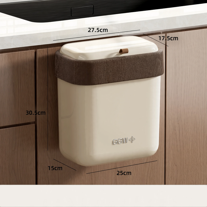 Wall-mounted waste container with lid, 12 L