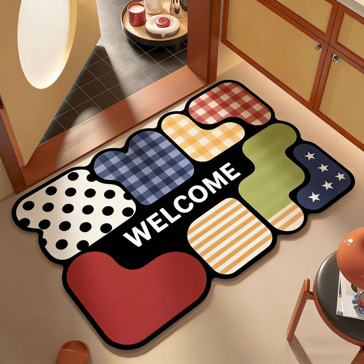 Cartoon doormat made of polyester, washable