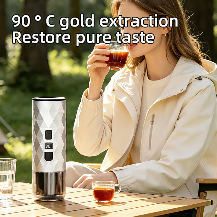 Portable capsule espresso machine with heating function