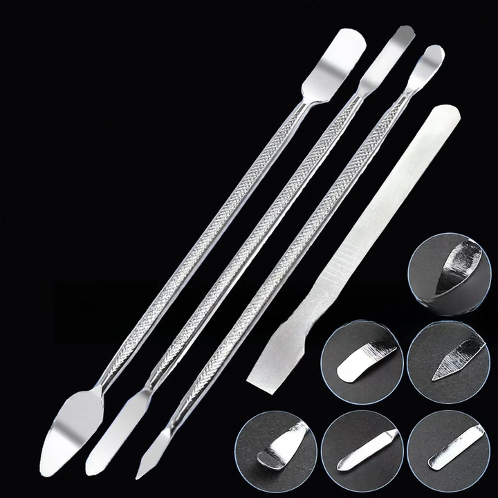 Nail mixing palette made of stainless steel, different shapes
