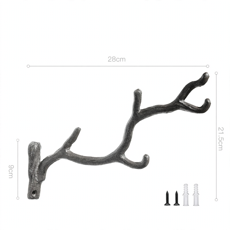 Cast iron wall hook with bird motif