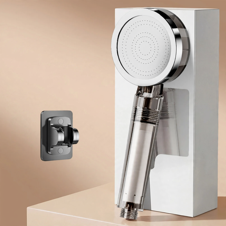 Shower head with filtration system and rain function