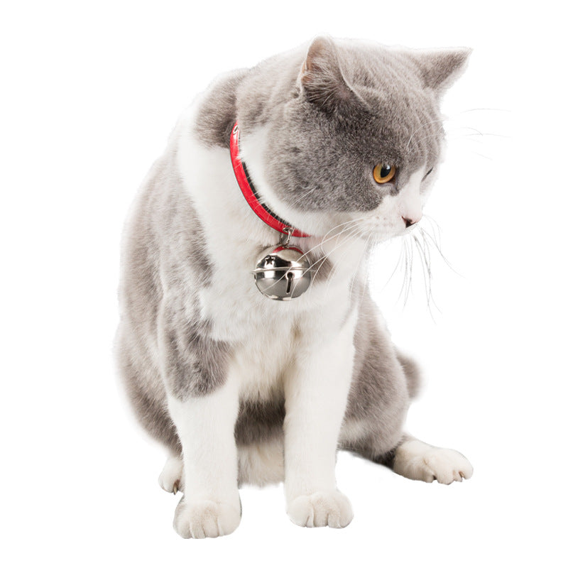 PU-Collar with Paw and Bone Design and Bell