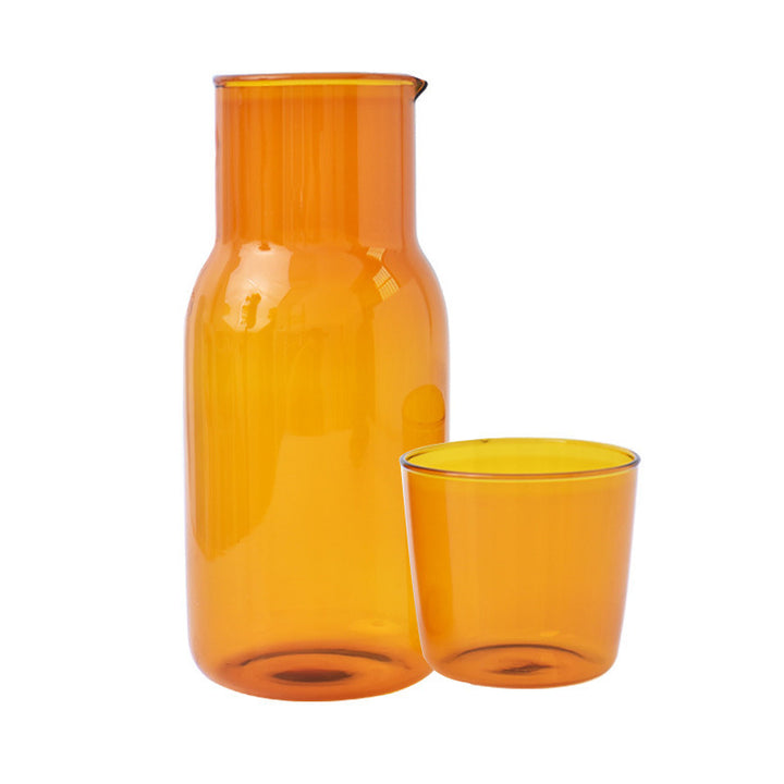 Glass jug with glass, heat resistant