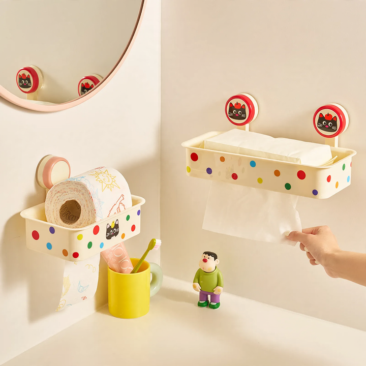 Bathroom paper box with suction cup, plastic, YM.6903-YM.6904