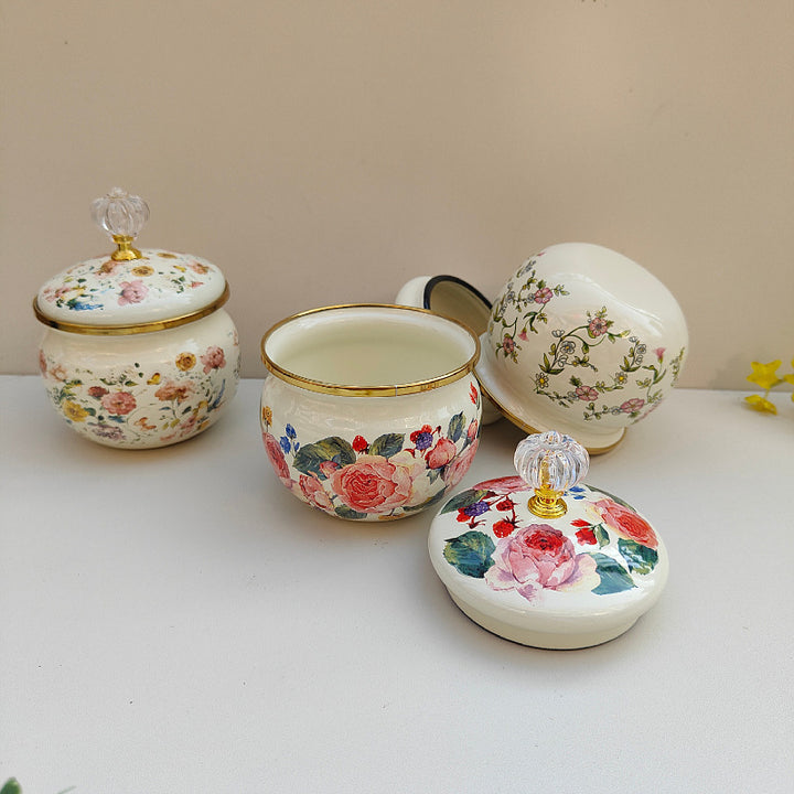 Enamelled spice box with lid, 301–500 ml