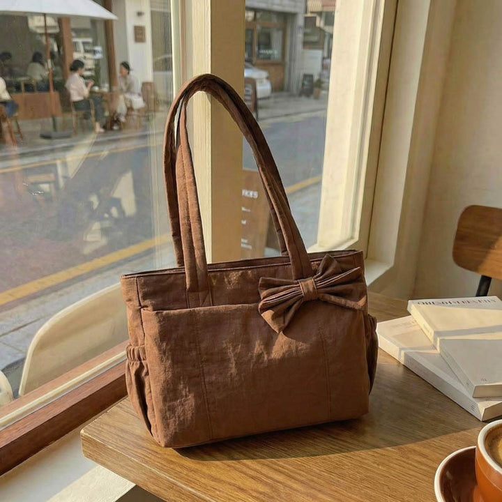 Cotton shoulder bag, tote style