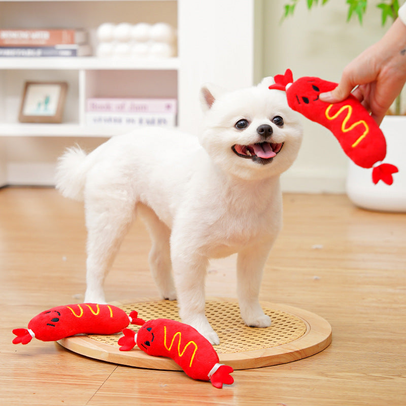 Plush toy with squeaker for dogs and cats