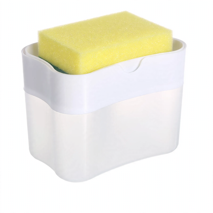 2-in-1 sponge brush holder with soap dispenser
