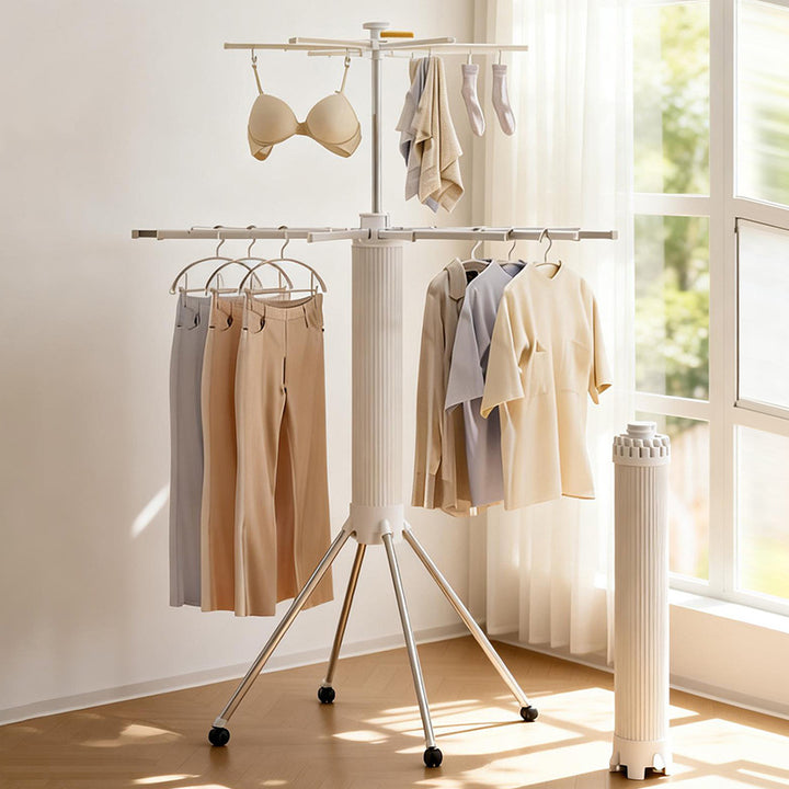 Standing laundry dryer, foldable, plastic