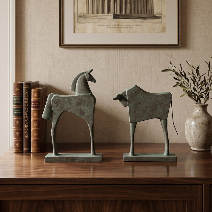 Animal sculpture made of resin, horse or cattle