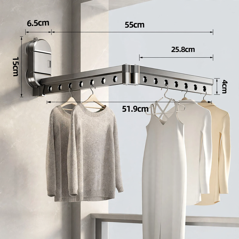 Hanging drying rack with suction cup, aluminum