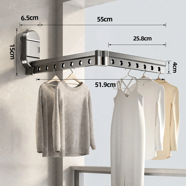 Hanging drying rack with suction cup, aluminum