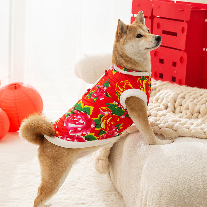 Winter coat for dogs, flannel, two-legged