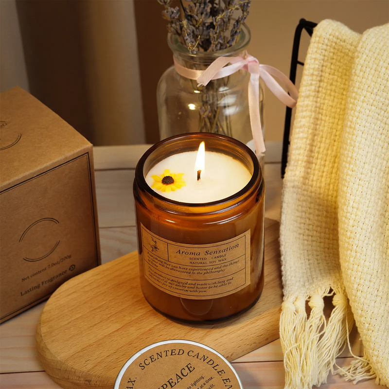 Scented candle in cup shape, soy wax