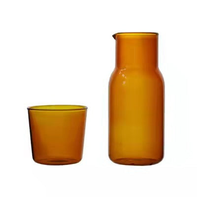 Glass jug with glass, heat resistant