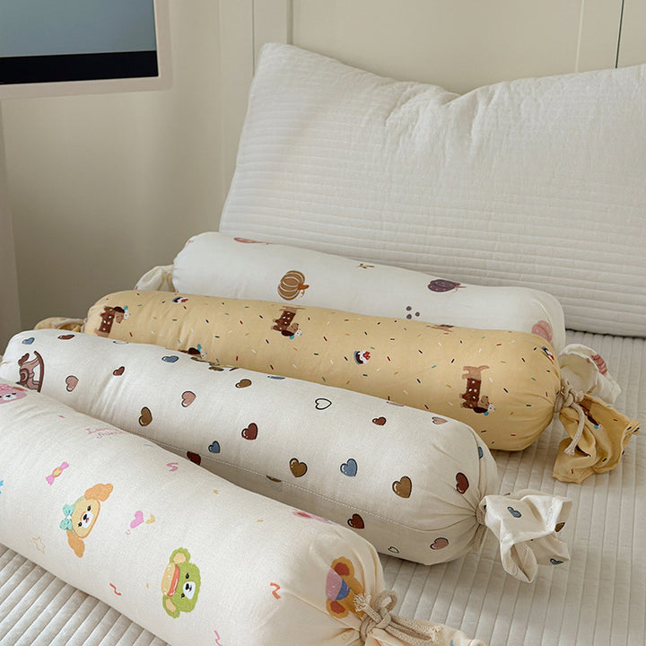 Cotton baby side sleeper pillow, cylindrical