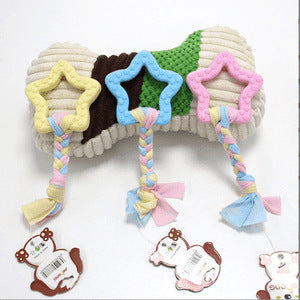 Rubber play ball for dogs with tail