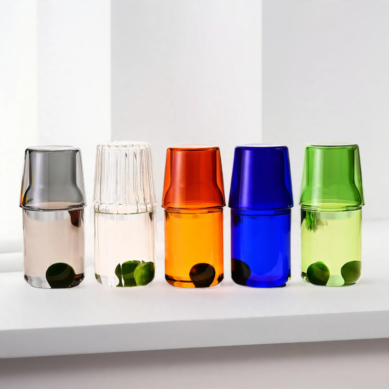 Glass jug with glass, heat resistant