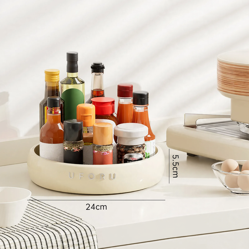Rotating spice rack for kitchen tables