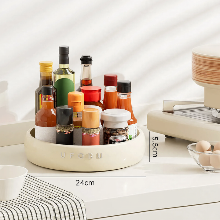 Rotating spice rack for kitchen tables
