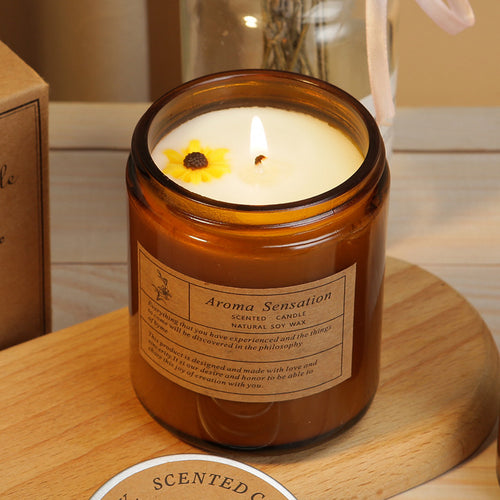 Scented candle in cup shape, soy wax