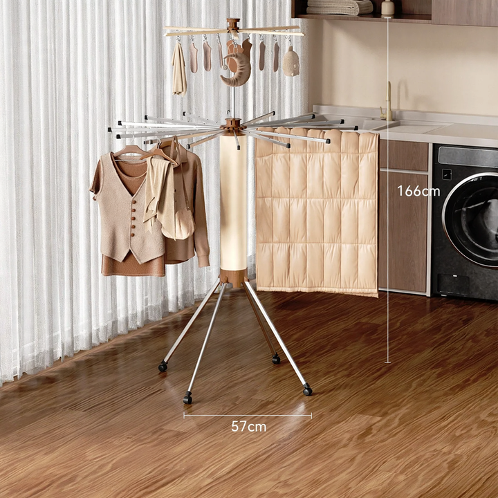 Standing laundry dryer, foldable, plastic