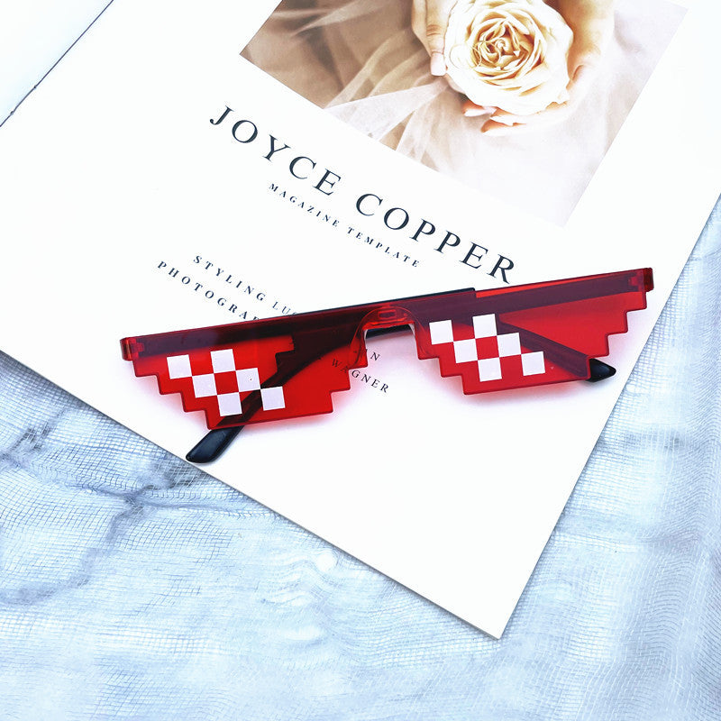 Pixel glasses with geometric pattern