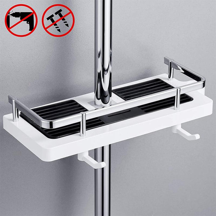 BowLift | Bathroom Shelf Caddy for Shower Rod, No Drilling Pole Shower Storage Shelf Holder