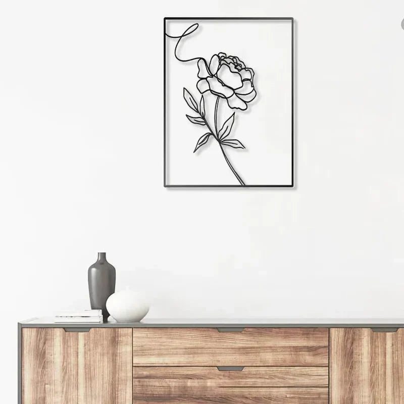BowLift | Abstract Minimalist Rose Flower Iron Wall Decor