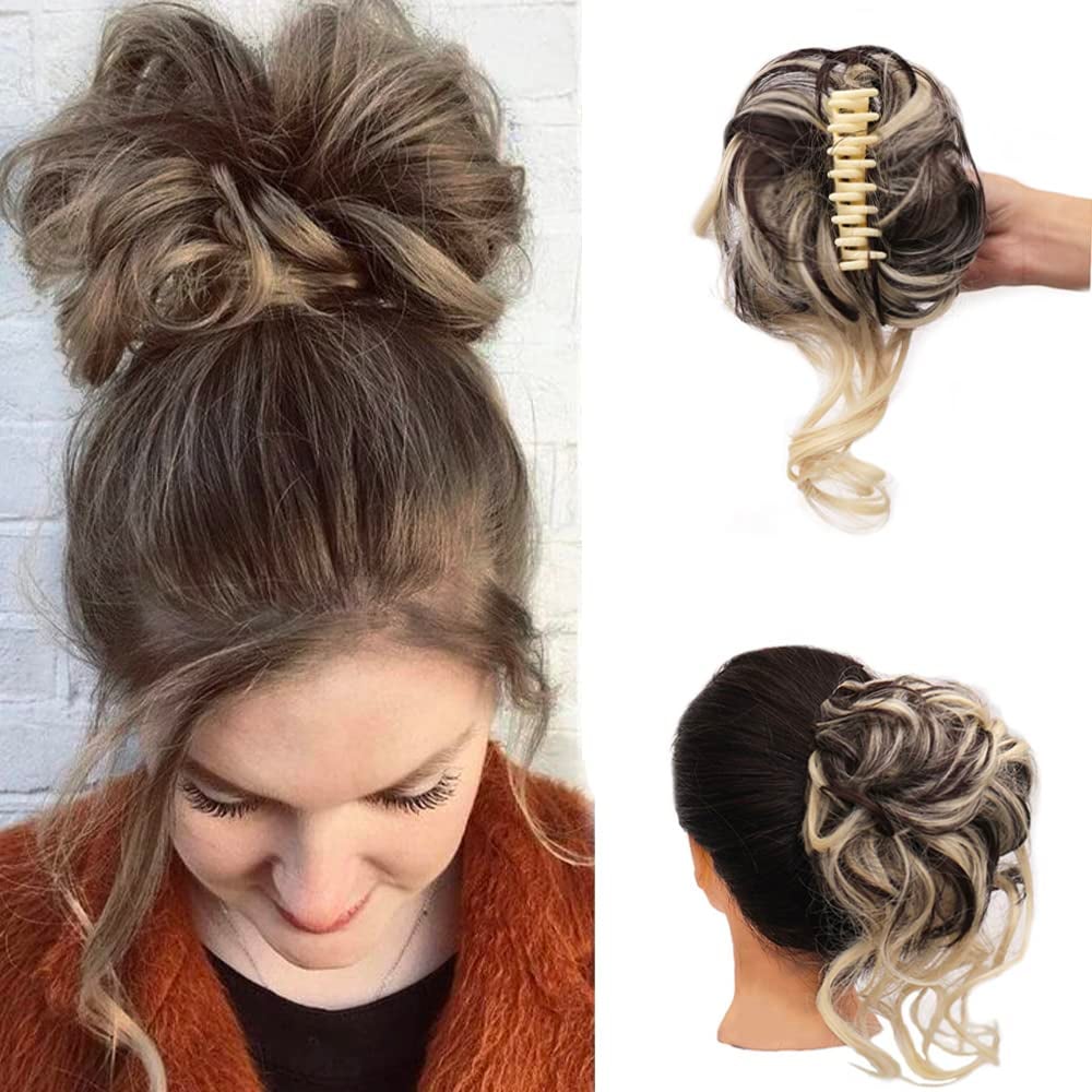 Curly Bun Hair Claw Clips Synthetic Fiber Hair Accessory
