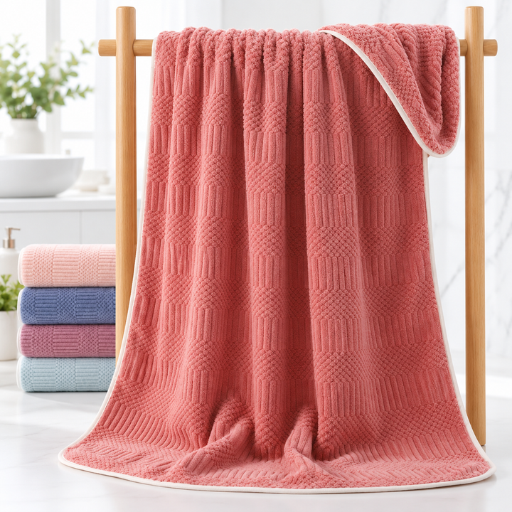 Premium Quick-Dry Microfiber Chevron Bath Sheet Bowlift