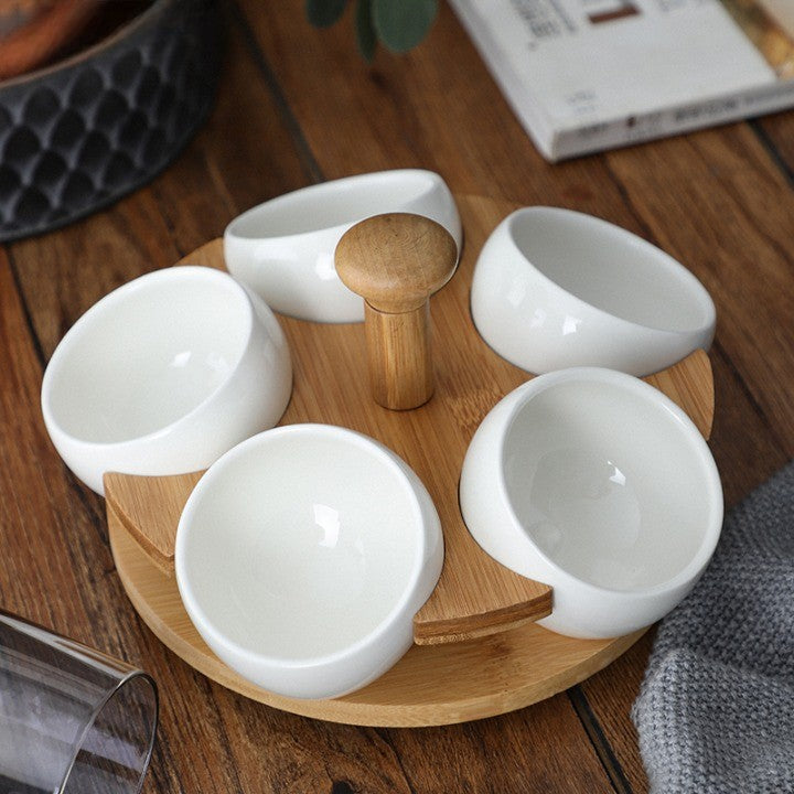 BowLift | Tea Time Bamboo Porcelain Snack Tray