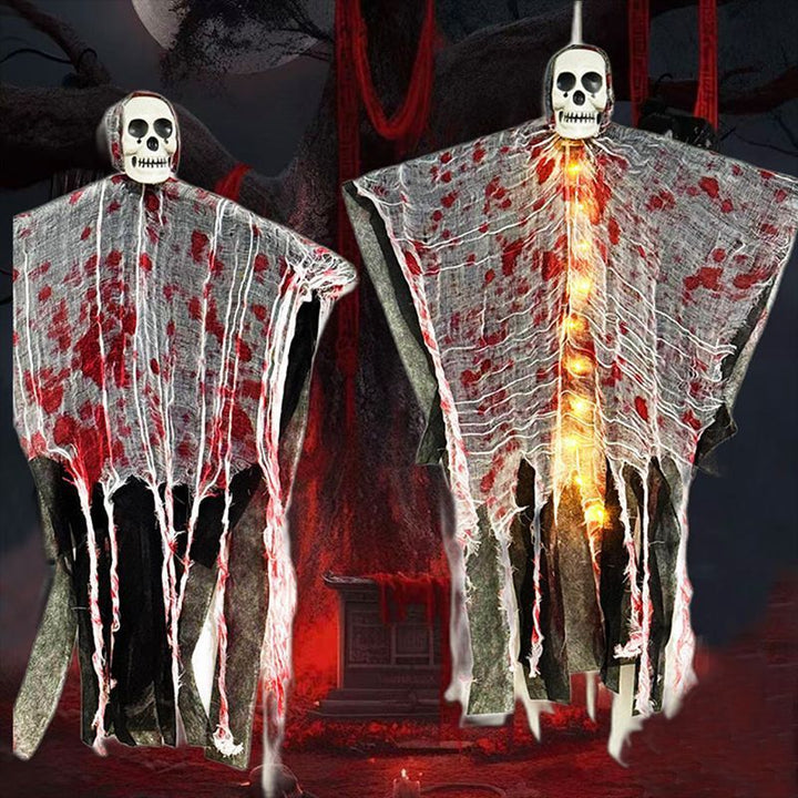BowLift | Halloween Hanging Decoration – Blood Red Luminous Skull Ghost