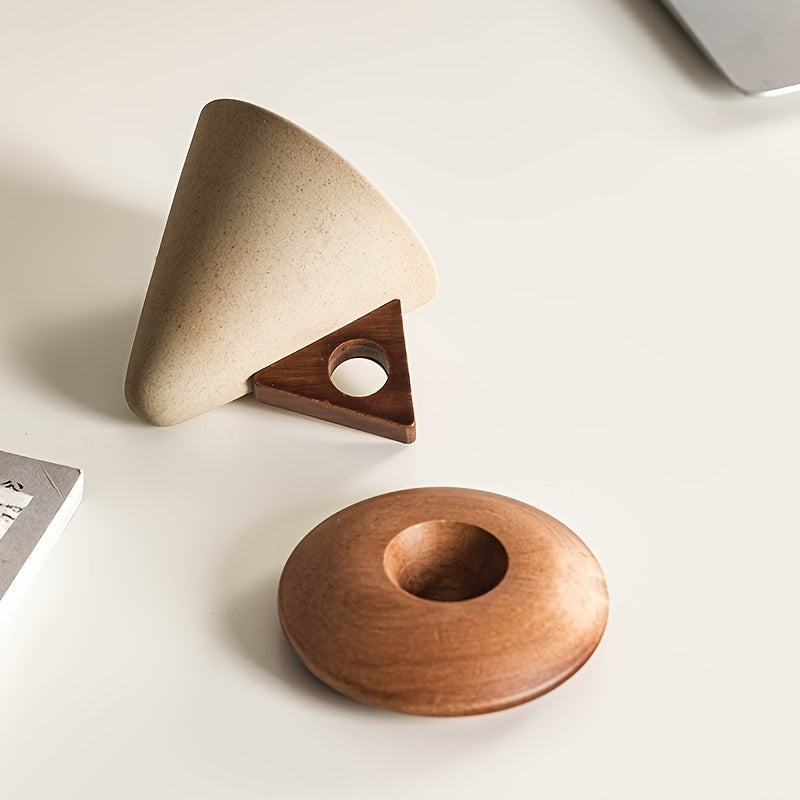 BowLift | BaristaLuxe Ceramic Coffee Cup 250ml – Handmade with Wooden Handle and Coaster