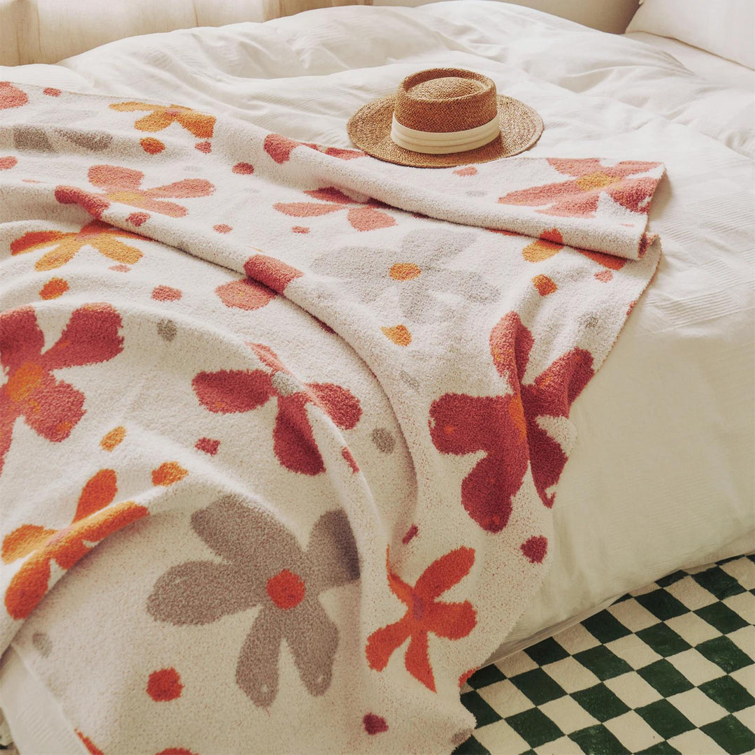 BowLift | Colorful Floral Downy Knitted Knee Blanket