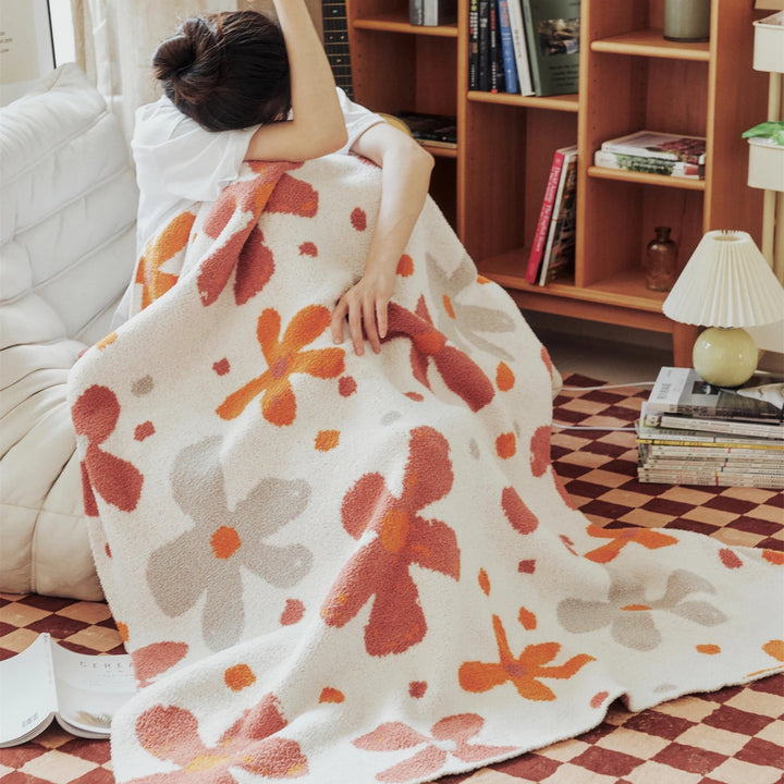 BowLift | Colorful Floral Downy Knitted Knee Blanket