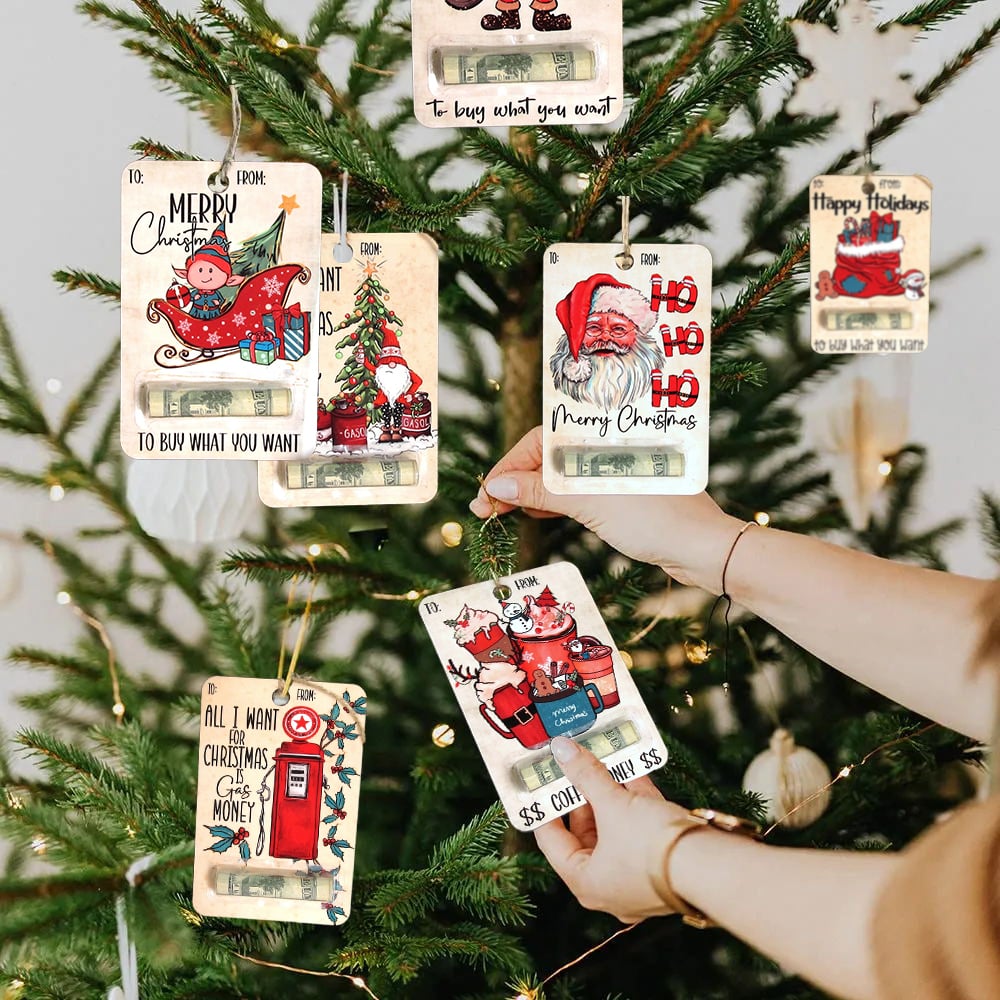 BowLift | Christmas Wooden Money Holder Ornament