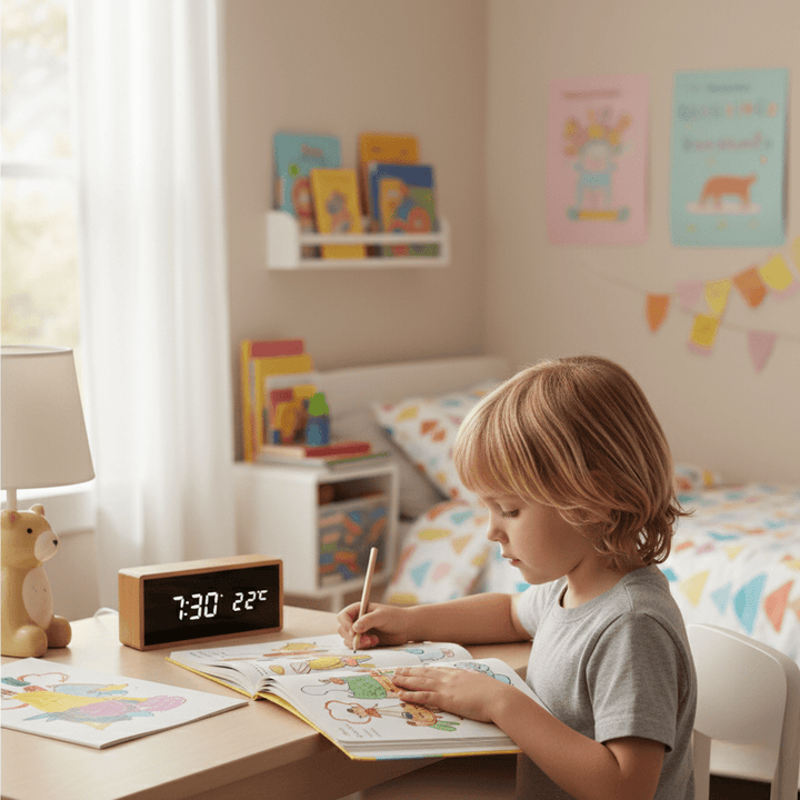 BowLift | ECOCLOCK – Bamboo LED Alarm Clock with Time and Temperature Display