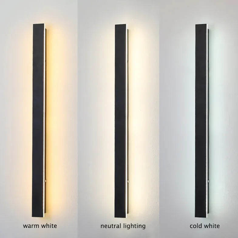 BowLift | Linear black minimalist LED outdoor wall light