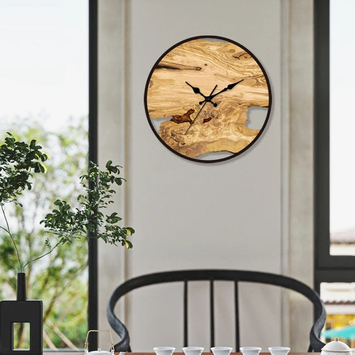 BowLift | Rustic Wooden Wall Clock with Roman Numerals